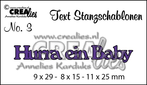 Text Stanzschablone no. 3 Hurra ein Baby