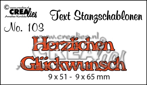 Text Stanzschablone no. 103 Herzlichen Glückwunsch