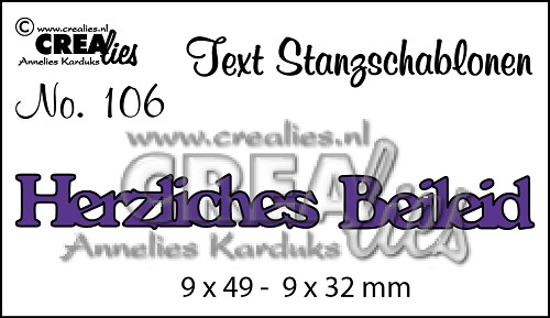 Text Stanzschablone no. 106 Herzliches Beileid
