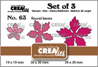 Set of 3 no. 63, Poinsettia, round leaves