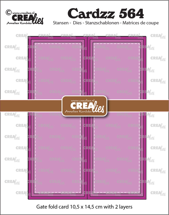 Cardzz stansen no. 564, Gatefold rechthoekige kaart verticaal