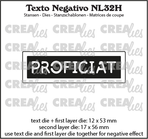 Texto Negativo stansen no. 32H, PROFICIAT (horizontaal)