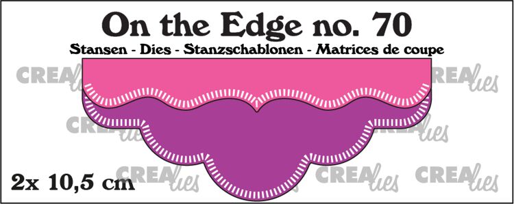 On the Edge stansen no. 70; 2x 10,5 cm met kleine streepjes