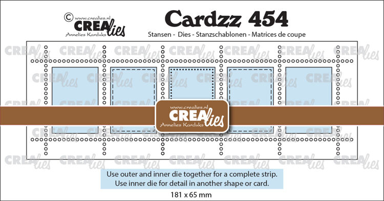 Cardzz stansen no. 454, Postzegelstrip XL 5x verticale rechthoeken