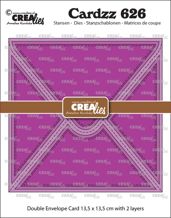 Cardzz stansen no. 626, Dubbele Envelopkaart vierkant