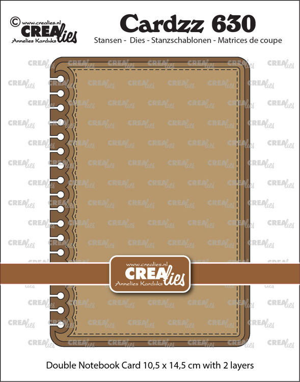Cardzz stansen no. 630, Dubbele kaart Notebook verticaal