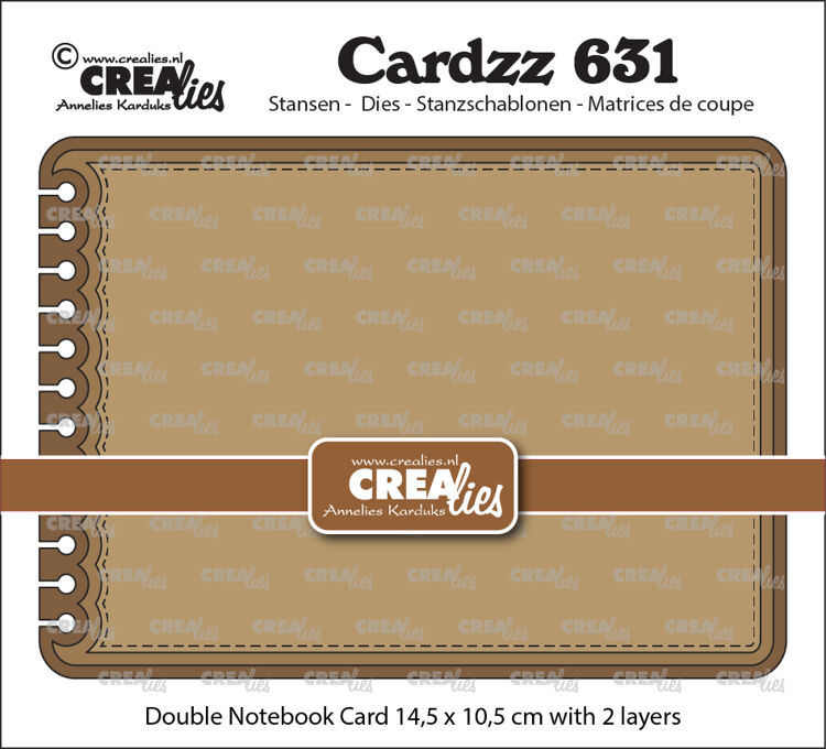 Cardzz stansen no. 631, Dubbele kaart Notebook horizontaal