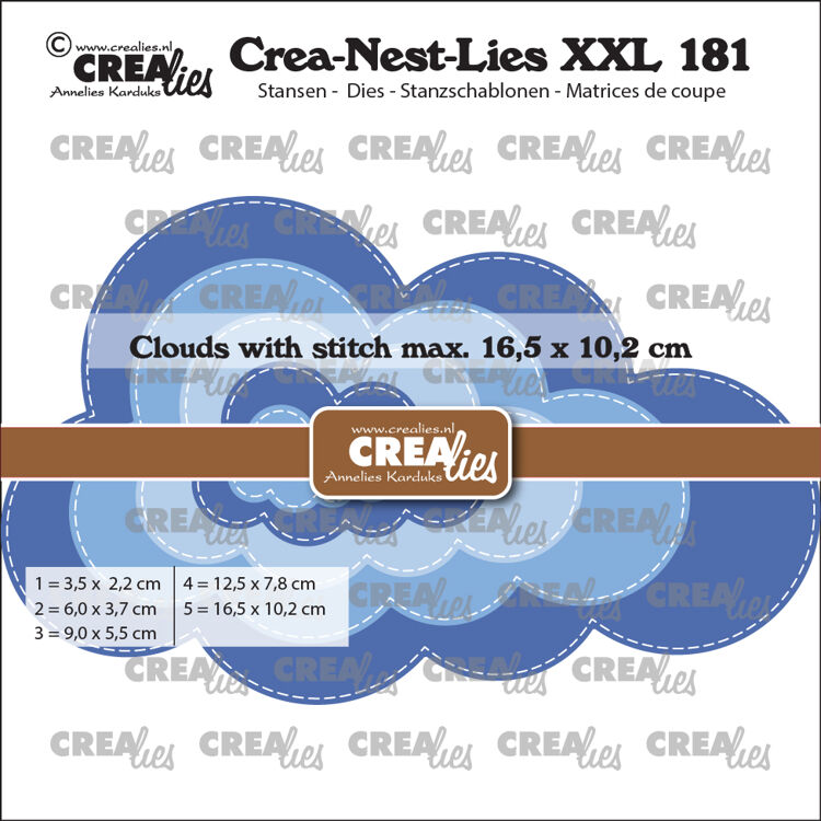 Crea-Nest-Lies XXL stansen no. 181, Wolk met stiklijn
