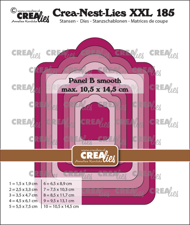 Crea-Nest-Lies XXL stansen no. 185, Paneel B glad (past achter XXL 184)