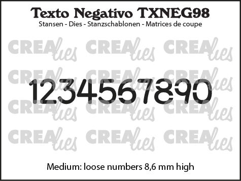 Texto Negativo stansen no. 98, Cijfers Middelgroot