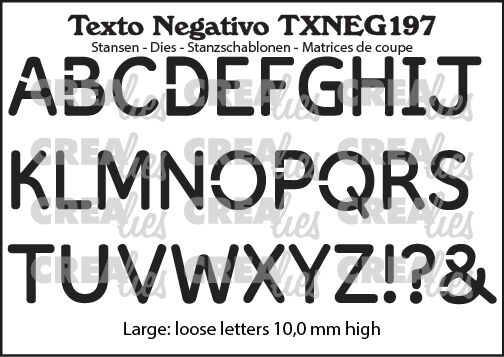 Texto Negativo stansen no. 197, Alfabet Groot