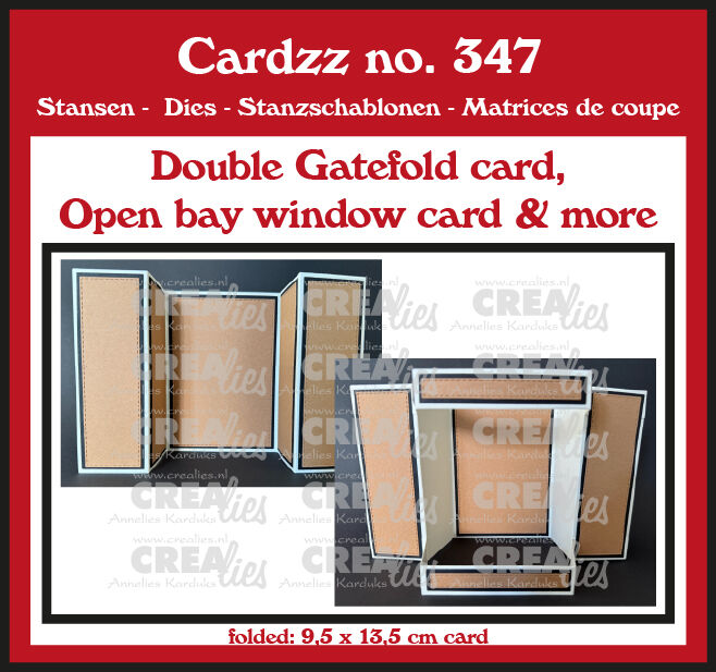 Cardzz stansen no. 347, Double Gatefold Card / Open Bay Window Card