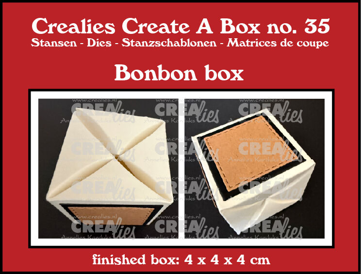 Crealies Create A Box stans no. 35, Doosje voor één bonbon