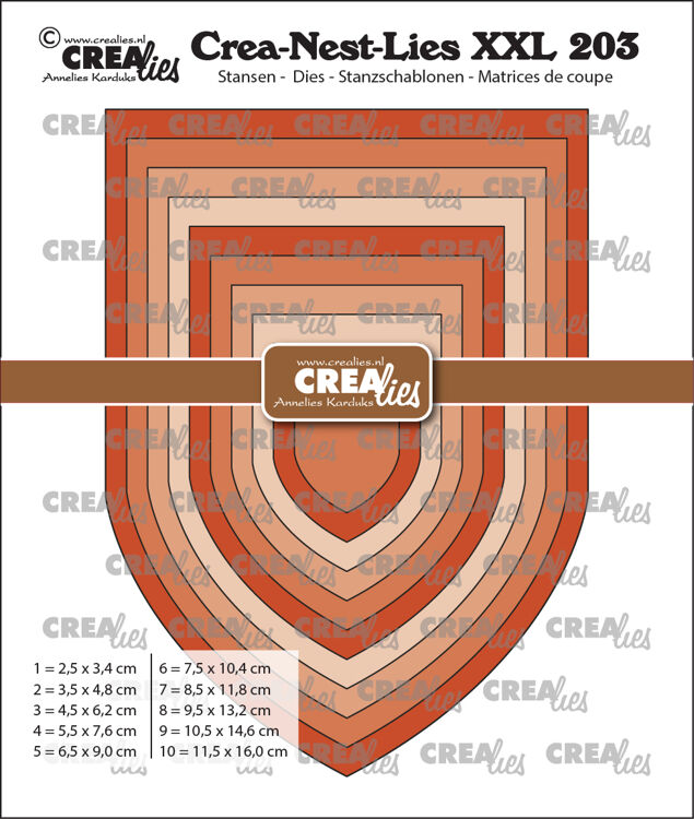 Crea-Nest-Lies XXL stansen no. 203, Vaandel D / Kerkboog glad